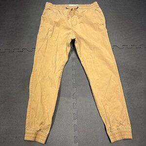 Hollister Mens Tan Jogger Pants Size S With Drawstring Waist